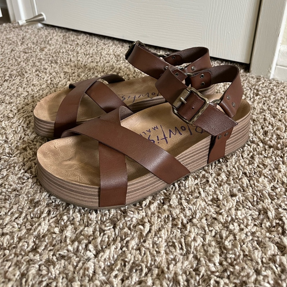 Platform Strappy Brown Sandals